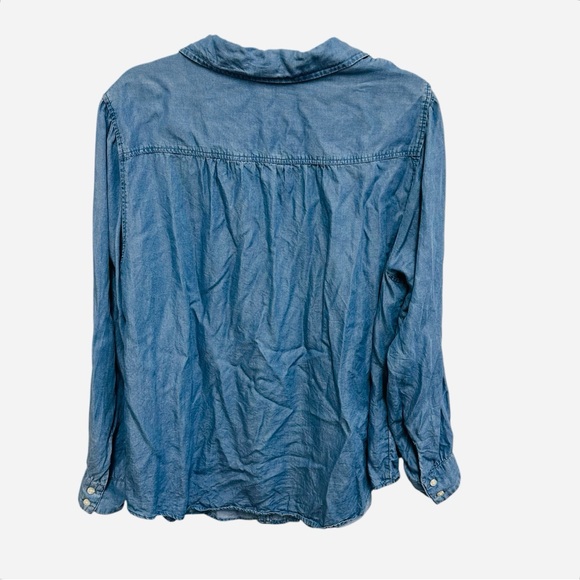 Torrid blue Tencel pintuck long sleeve chambray button down blouse 2X - Picture 12 of 16